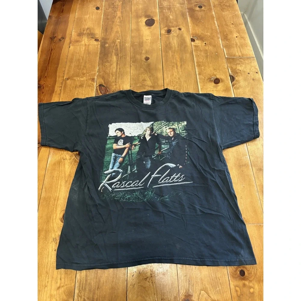 Vintage Rascal Flatts Here's To You Tour Band Tee T-Shirt Gildan XL Black